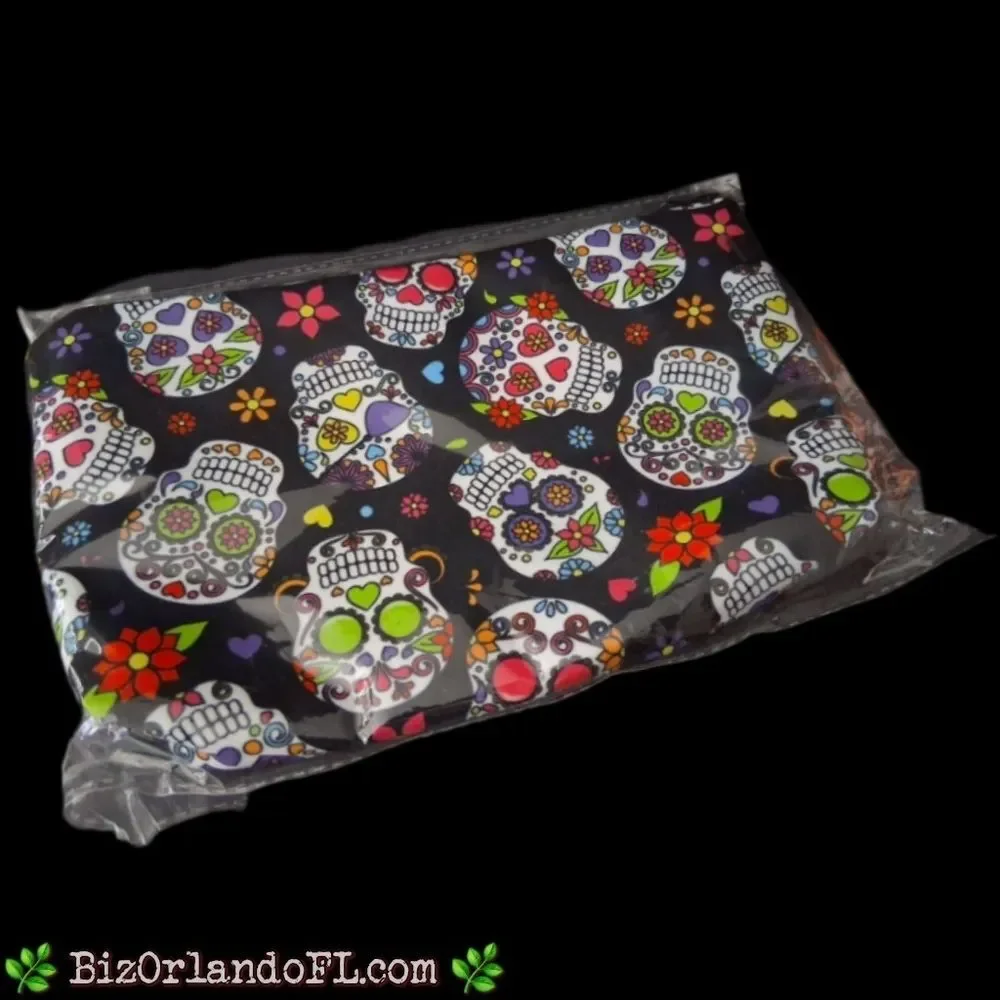 BOUTIQUE: Women's Makeup Bag Sugar Sugar Skull Zip Beauty Accessory Storage NEW